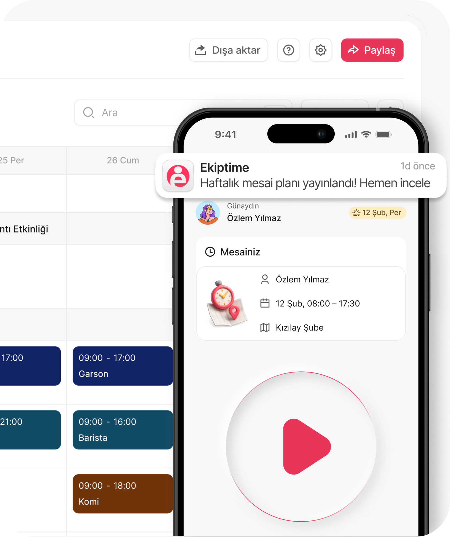 Monthly shifts, instant notifications, error-free timesheets
